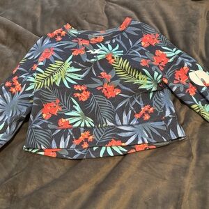 Hollister Dark Floral Crop Top